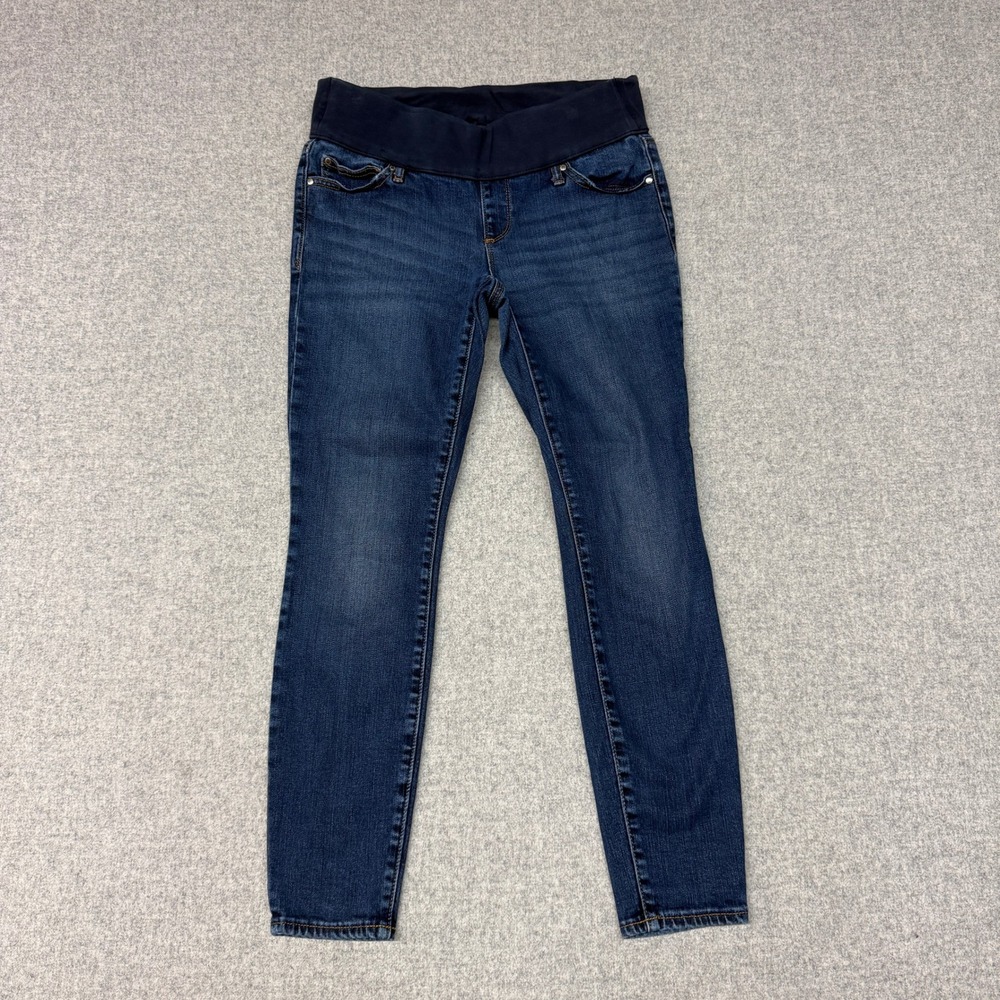 Gap Maternity True Skinny Jeans Size 28S Blue Under Belly Elastic Waist Denim